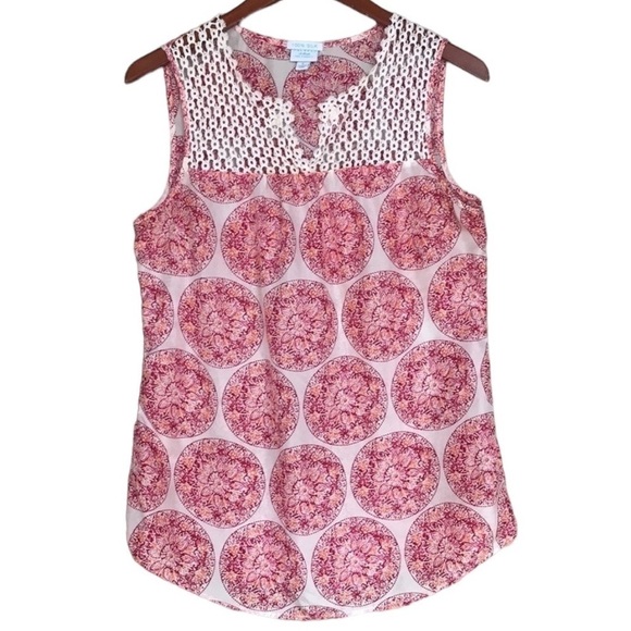 Calypso St. Barth for Target 100% Silk Crochet Sleeveless Top Size S - Picture 2 of 10